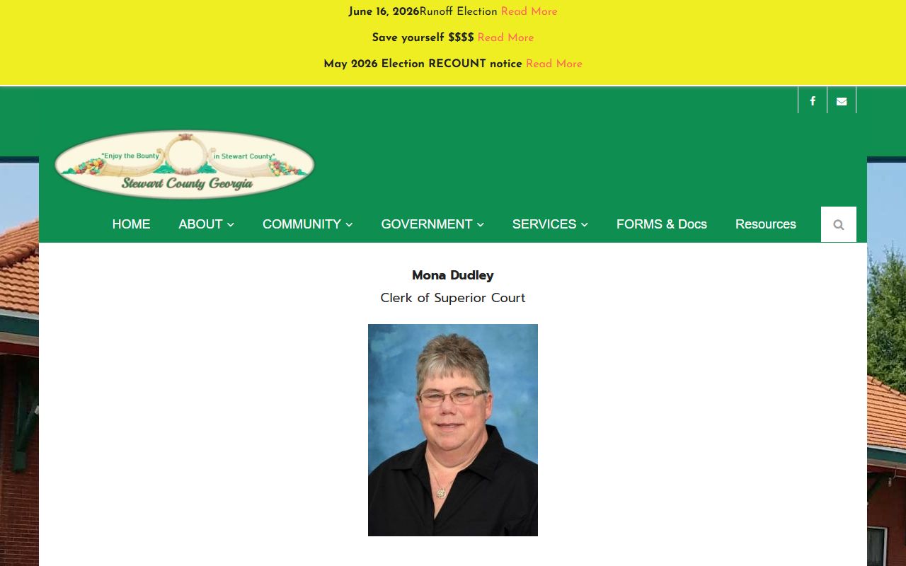 Stewart County Clerk of Superior Court local page