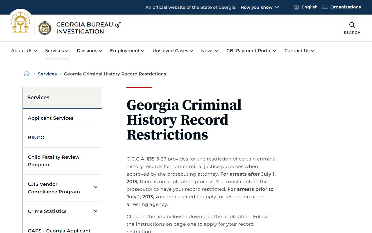 Stewart County criminal court records GBI criminal history record restrictions