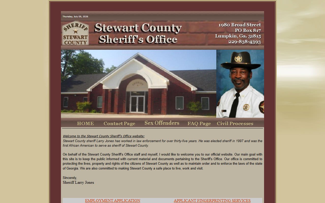 Stewart County criminal court records sheriff office website