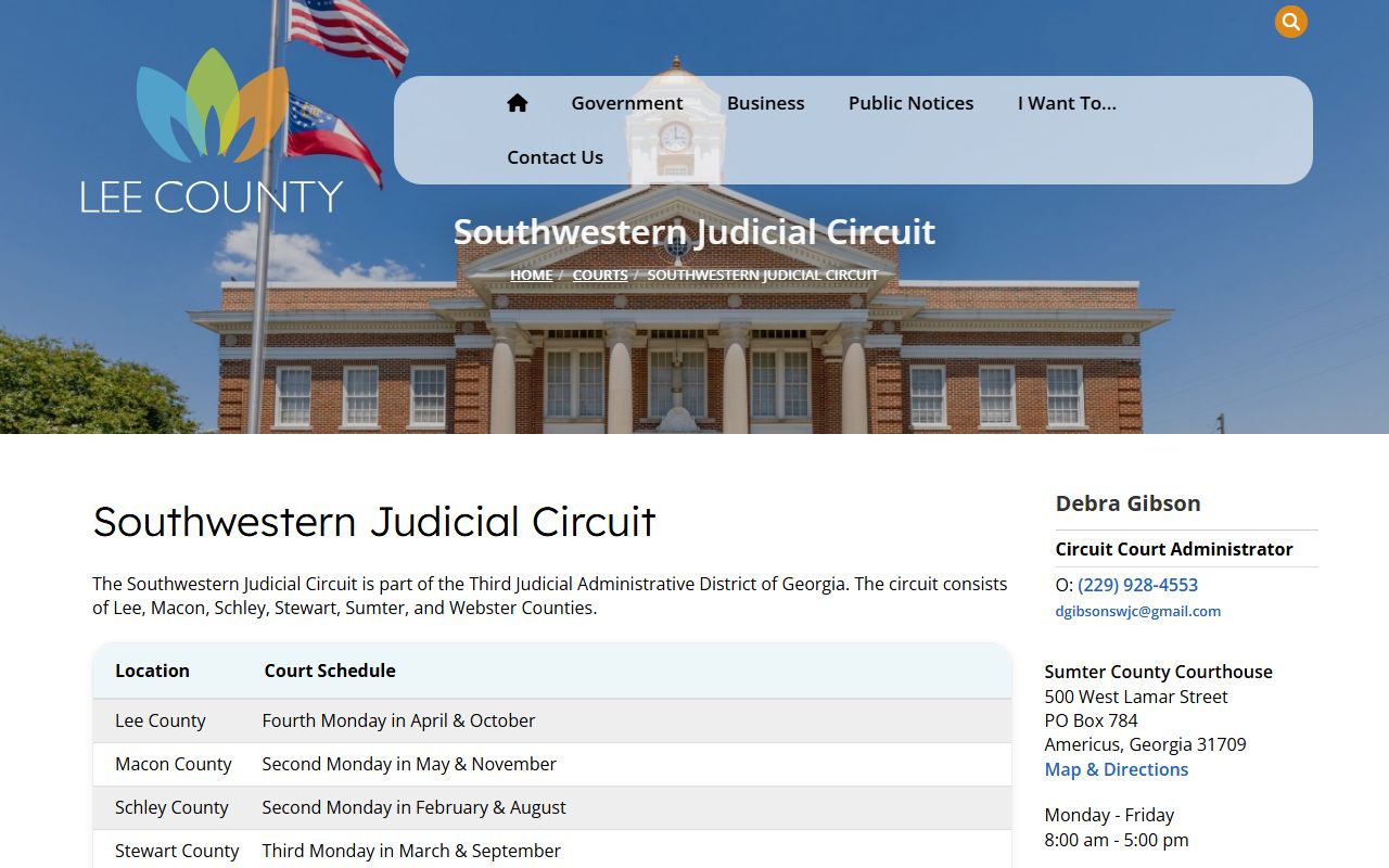 Stewart County court records Southwestern Judicial Circuit