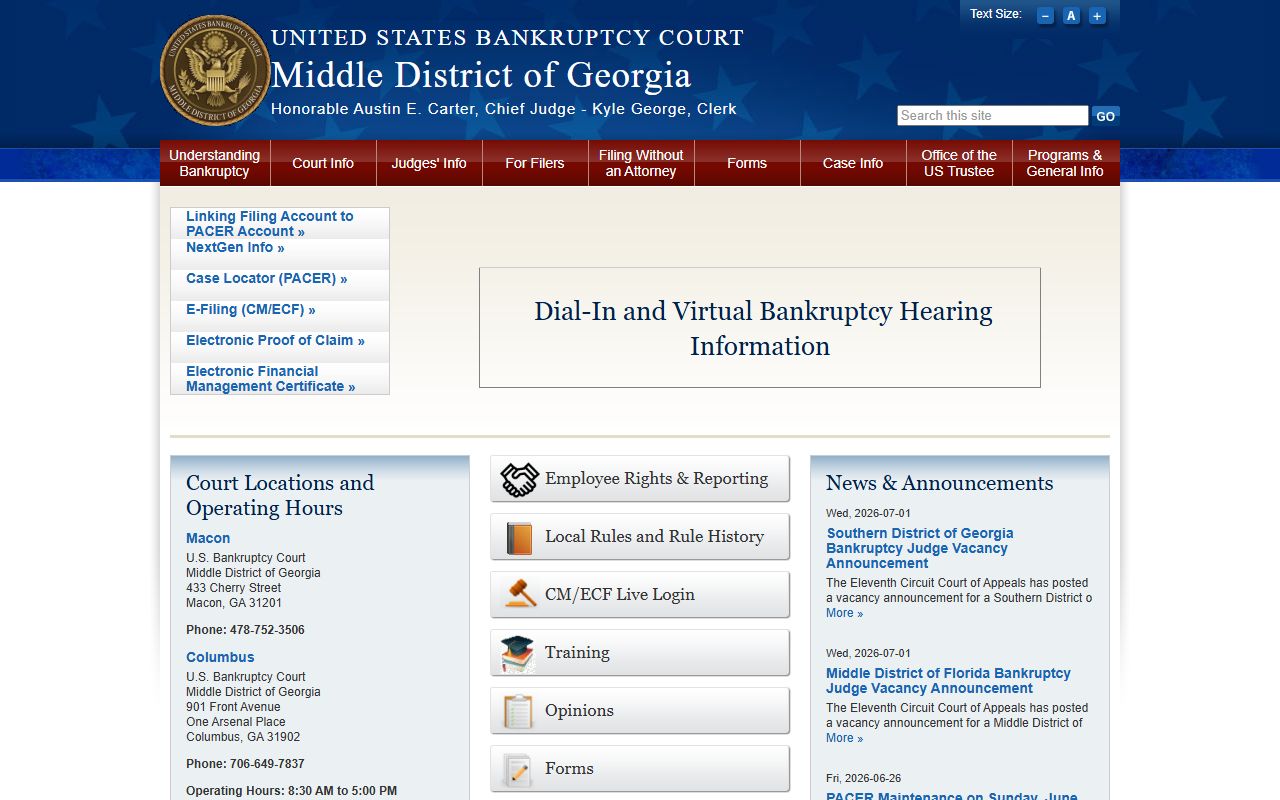 Stewart County inmate search Middle District Georgia Bankruptcy Court
