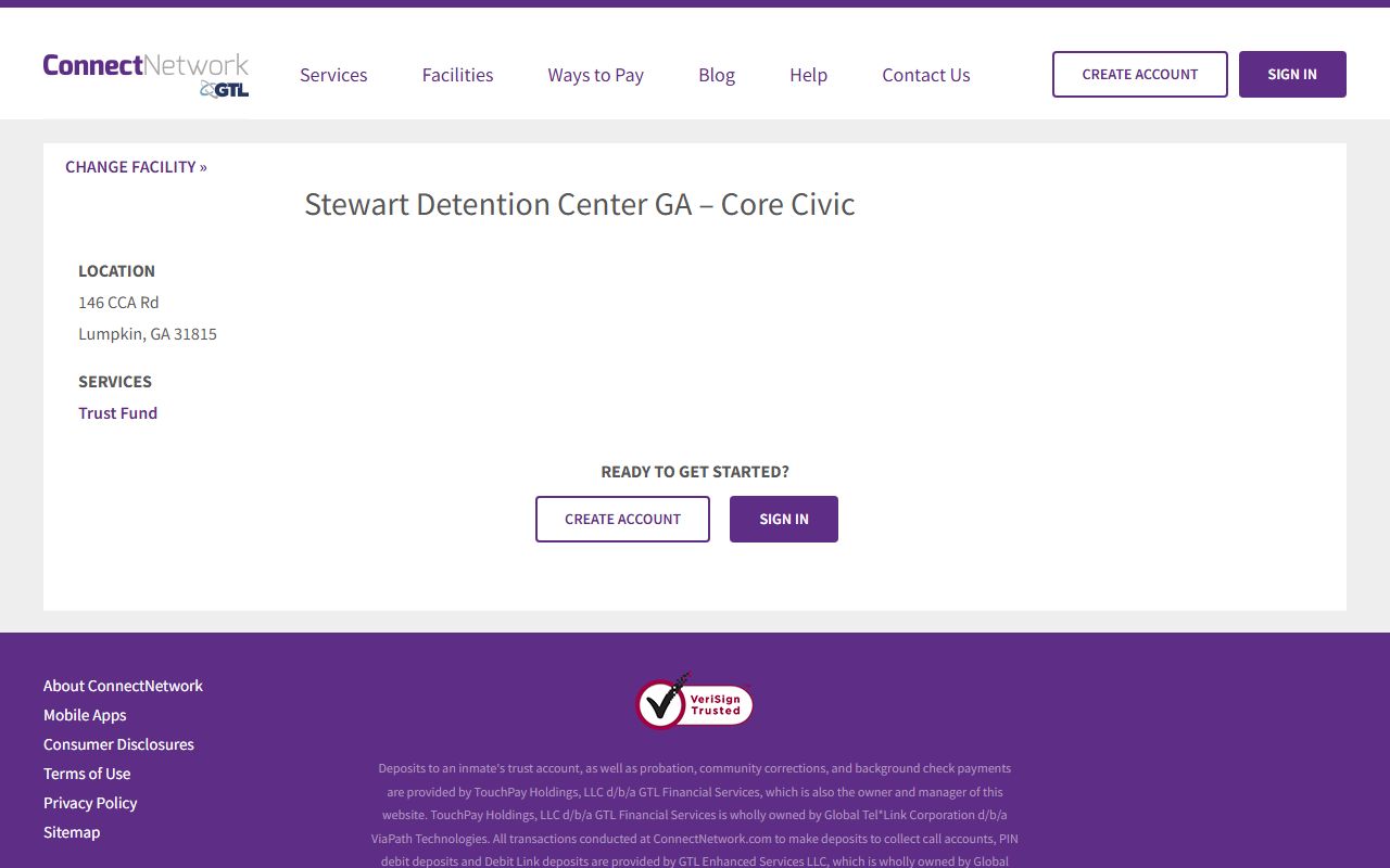 Stewart County inmate search ConnectNetwork Stewart Detention Center trust fund