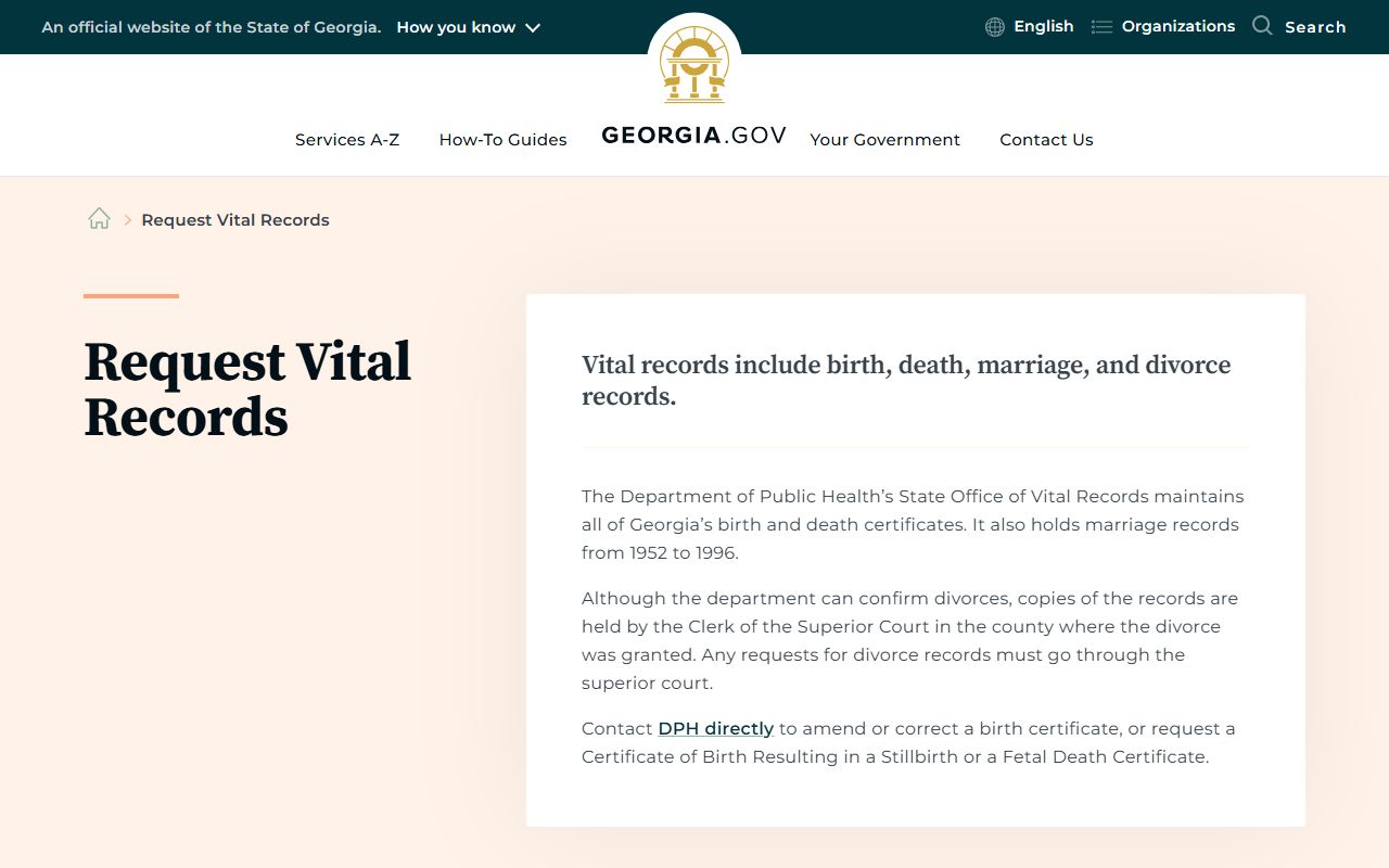 Stewart County marriage records Georgia vital records service page